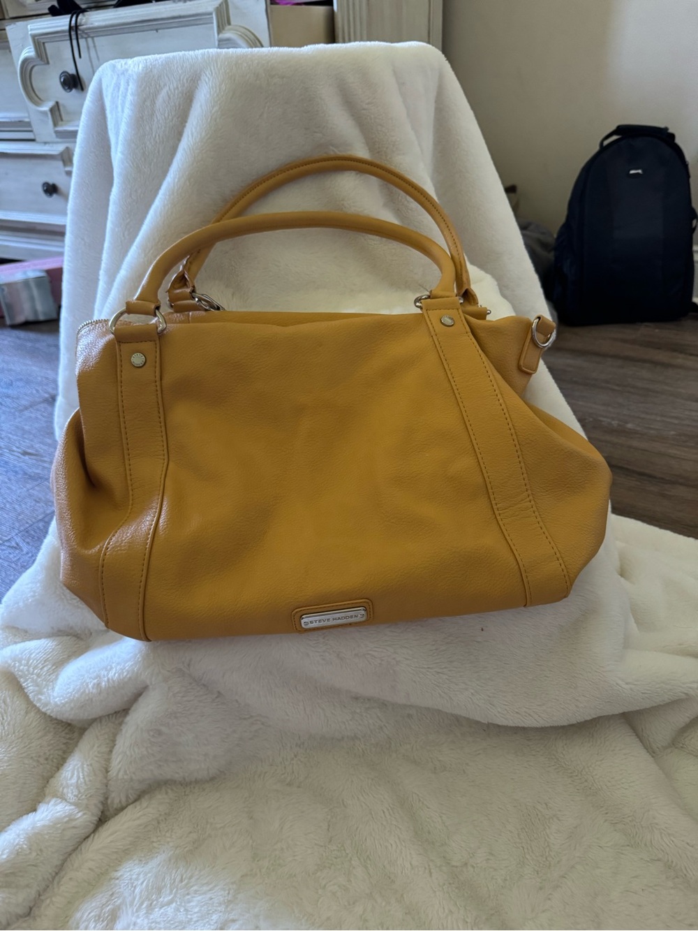 Steve Madden Mustard Yellow Leather Satchel